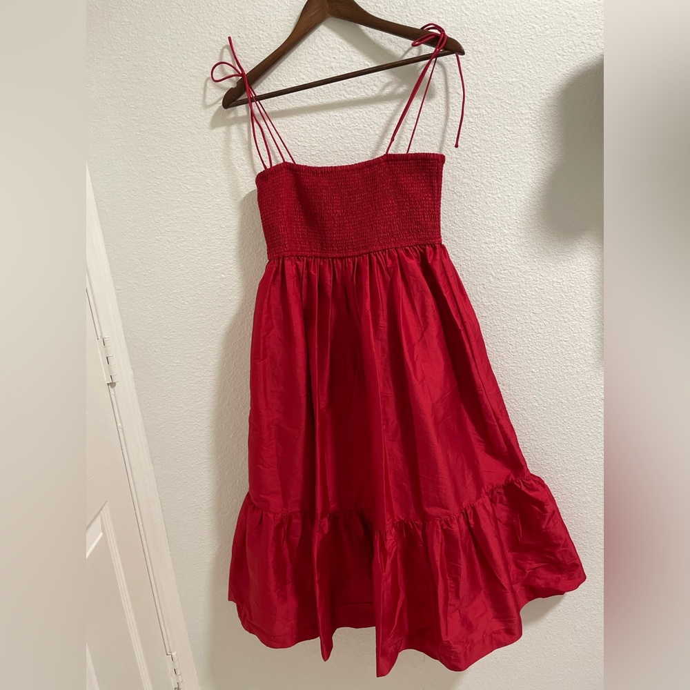 Elegant Red Dress with Tie Straps